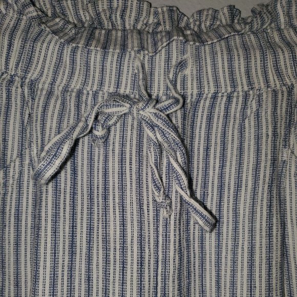 AE Outfitters Paperbag High Waisted Linen Blend Striped Tapered Pants Size XS - Picture 11 of 16
